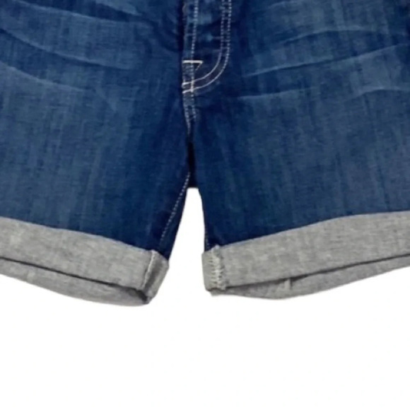 7 For All Mankind Blue Button Fly Cuffed Jeans Size 24 - Picture 7 of 7